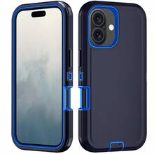 Military-Grade 3-In-1 Shockproof Phone Case, Heavy Duty Anti-Fall Anti-Slip Multi-Layer Protective Waterproof Scratch-Resistant Full Body Protective Phone Case, Universal, Practical Phone Accessory Gift For Spring Festival And Daily Use, Must Have - Deep Blue - View 133