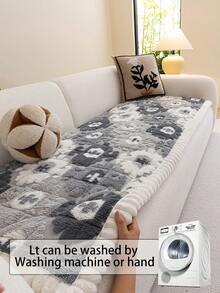 1pc Solid Dark Gray Sofa Cushion, Minimalist Non-Slip Living Room Cover Seat Pad, Machine Washable & Hand Washable, Non-Slip Pet-Friendly, Suitable For All Seasons, Ideal For Pet Home, Kitchen, Bedroom, Office Use - Dark Grey - View 3