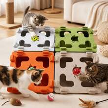 Cat Fun Box - Interactive Felt Cat Puzzle Toy, Durable Bite-Resistant Scratching Maze Box, Includes Bell Ball (Random Color), Cat Scratching Board, Cat Scratching Post, Fun Design, Battery-Free, All-Season Use, Suitable For Indoor Cat Training And Entertainment, Cat Boredom Relief Self-Entertainment Gadget - A - View 3
