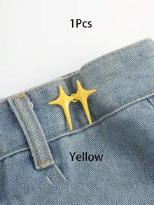 1 Set Adjustable Star-Shaped Button Waist Tightener, No-Sew No-Tool Removable Decorative Waist Buckle Set, Suitable For Loose Jeans, Pants, Skirts, Cuff Denim Button Pins - Multi-color - View 24
