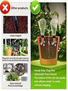 1/2/3pcs Large Capacity Transparent Diamond Automatic Watering Device, Clay Slow Release Anti-Clogging Seepage Watering Tool, Indoor Drip Irrigation Watering System, Potted Plants And Flowers Watering Device - Multicolor - View 8
