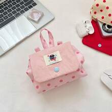 Portable Polka Dot Makeup Bag, Mini Key Lipstick Coin Purse, Earphone Coin ID Card Flap Storage Pouch - Multicolor - View 4