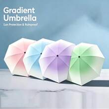 1pc Manual Folding Inverted Umbrella, Unisex, Rain Protection, Sun Shade, UV Protection - Gradient Umbrella - View 6