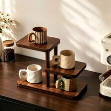 1PC Multi-Layer Cup Holder Ladder Cup Storage Rack, Suitable For Kitchen Countertops, Bar Counters, Home Coffee Corner Desktop Storage Racks, Countertop Mug Storage, As Well As Tea Sets, Aromatherapy, And Desktop Layered Display Racks. - Multicolor - View 3