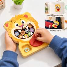 1 Set Lion, Rabbit, Beverage Gashapon Machine Wooden Busy Board Toy Fridge Magnet Pendant Children Matching Cognitive Educational Early Learning Wooden Toy - Multicolor - View 7