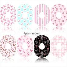 10/4/1pc/SET-CGM Adhesive Patches, Pink Bow Tie Stickers, Waterproof, Flexible Pre Cut, Flexible And Breathable, Durable And Long-Lasting, Easy To Carry, Suitable For Sports And Daily Use, Colorful Butterfly Patterns - View 9