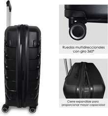 KENNETH COLE NEW YORK LIBERTY Maleta 24", Rígida PP de alta resistencia, Ligera, Expandible, Ruedas Giratorias, Candado TSA (Negro) - Morado - Ver 10