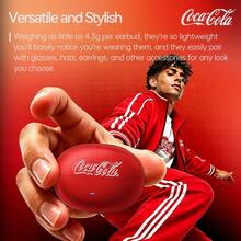 Earbud Nirkabel Klip Coca-Cola Resmi Berlisensi KC01, Desain Estetik Transparan, Baterai 12 Jam, Wireless 6.0, Kontrol Sentuh, Ringan & Portabel, Pilihan Hadiah Ideal - View 3