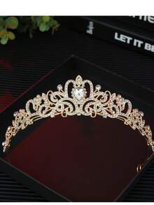1pc Bridal Crown Wedding Headband, Bride Party Accessory, Suitable For Christmas, Halloween, Birthday - Silver - View 14