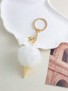 New Ice Cream Decor Bag Charm Women's Autumn/Winter Pom Pom Keychain Pendant Phone Charm Women's Keychain - Multicolor - View 14