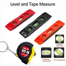 Spirit Level And 1m Keychain Tape Measure Combo Set, Multi-Color Mini Torpedo Bubble Level, Portable Retractable Ruler DIY Handcraft Measuring Tool - Spirit Level - View 1