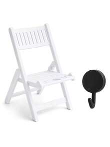 Creative Mini Chair Phone Holder, 2 Pieces Set (Desk Stand + Wall Hook), Ideal For Use On Office And Bedroom Desks. Perfect For Organizing And Displaying Phones, Tablets, And Small Items-A Great Helper For Keeping Your Desk Tidy And Organized. - Multicolor - View 8
