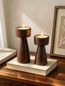 1pc/2pcs Minimalist Tall Tapered Pillar Candle Holder Set, Stable Slot Top Tea Light Candle Holder, Table Centerpiece Decor For Dining Table, Living Room, Wedding Party Home Decoration - Adjustable Height Post - View 2