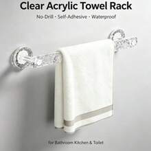 Transparent Punch-Free Acrylic Bathroom Towel Rack, Slipper Hanger, Convenient For Draining, Space-Saving, Multiple Combinations Available, Suitable For Kitchen, Bathroom, And Toilet Storage - White - View 3