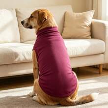 1 Buah Rompi Tanpa Lengan Leher Tinggi untuk Anjing Besar, Kemeja Anjing Rajut Lembut dan Elastis, Pakaian Hewan Peliharaan Dasar yang Hangat untuk Anjing Sedang hingga Besar, Pakaian Rumahan Sehari-hari - Burgundy - View 10