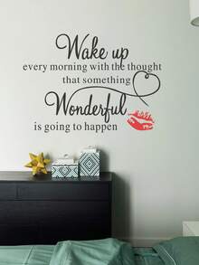 1pc Slogan Graphic Wall Sticker, Modern PVC Wall Decal For Home Decoration,Stickers,Wall Decal, Vinyl Decal For Home Decorations,Spring Decoration Items Refresh Your Home,Rama Decoration Stickers Gifts Birthday Graduation - Multicolor - View 3
