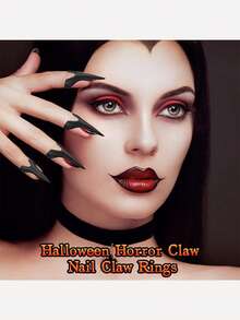 10pcs Hair Sectioning Tools Gothic Style Nail Art Finger Role Play Claw Metal Full Finger Rings Suitable For Braiding, Curling, Hair Extensions, Wigs And Hair Accessories Hair Styling Tools - Multicolor - View 5
