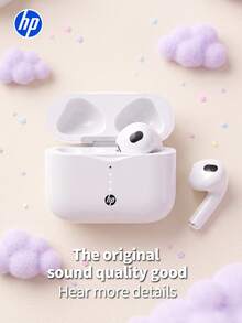 HP-H23ASE Wireless Semi-In-Ear Bluetooth Earphones, Bluetooth 6.0 Type-C Charging, Call Noise Reduction, Compact And Portable, Comfortable To Wear, Suitable For Sports And Running, Compatible With Phone/Tablet/Laptop, Apple White - View 2