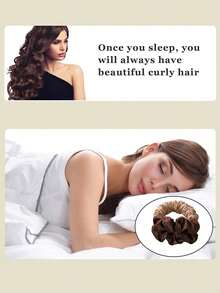 1 buah Pita Pengeriting Tanpa Panas dari Satin dengan Karet Pengikat Rambut, Ikat Rambut Ekor Kuda Chiffon Modis, Aksesori Penataan Rambut untuk Wanita dan Anak Perempuan - MultiWarna - View 5