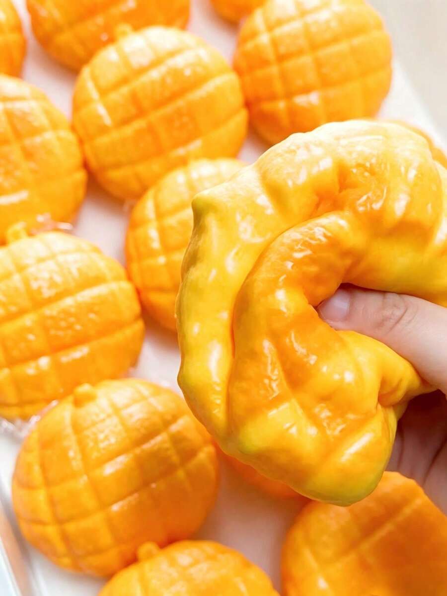 somoving Crispy Texture Pink/Yellow Extra Large Realistic Pineapple Bread Squishy Toy, Slow Rebound Soft Squeeze Toy, Silent Pressure Relief Sensory Toy, Pineapple Desktop Decor, Suitable For School And Office