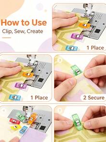 Random Color Sewing Clips, Multi-Purpose Plastic Craft Clips, Crochet And Knitting Clips, Clothing Clips, Binding Clips, Paper Clips With Rotary Cutter, Crochet Sewing Supplies - Color - View 5