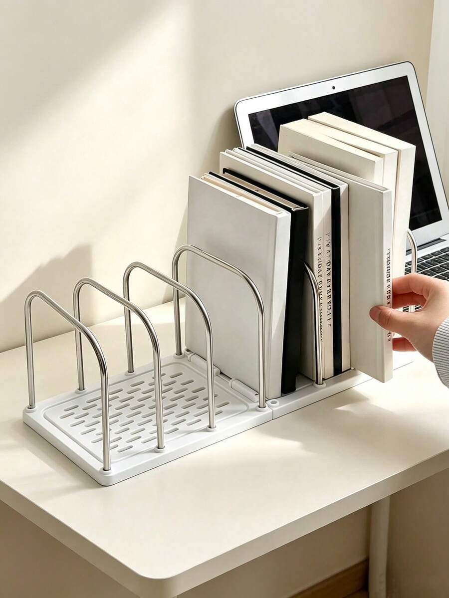 1pc Desktop Bookend/Bookshelf – A Creative, Multifunctional Desktop Bookend Suitable For Offices, Kitchens, Bedrooms, Living Rooms, And Schools; Ideal For Organizing Books And Preparing For The Back-To-School Season. - View 1