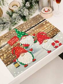 1/2/4/5/6/8pcs Digital Printed Placemats, Christmas Pattern Printed Placemats Table Decor, Suitable For Daily, Holiday, Party, Birthday, Wedding, Dinner, Kitchen, Dining Room And Home Textile Decoration - Multicolor - View 1