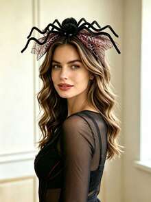 Spider Web Headband Halloween Creative Funny Hair Accessory Party Cosplay - Multicolor - View 2