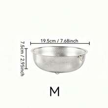 1/3pcs Stainless Steel Multi-Purpose Kitchen Single Handle Colander, Multi-Function Fruit And Vegetable Strainer, Food Filter Basket Drainer, Practical Home Cookware Accessory, Used For Effectively Rinsing Rice, Vegetables And Grains, Suitable For Home Kitchen Fruit And Vegetable Washing And Storage. - Multiple Sizes - View 11