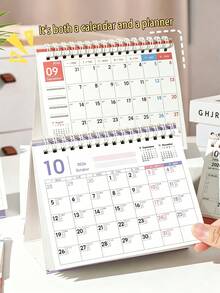 2027 Minimalist Desktop Standing Calendar, 2 Sizes Available, Office Desk Decor Mini Monthly Calendar, Creative Study Planner Self-Discipline Check-In Notebook Memo - Single Piece - View 6
