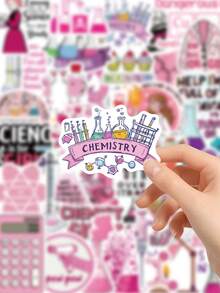 50Pcs Chemistry Lab Stickers Waterproof Vinyl For Journal Water Bottle Laptop Decals - Multicolor - View 5