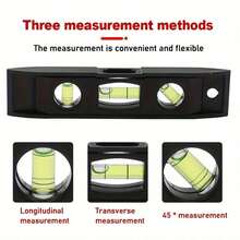 Mini Bubble Level & 1m Keychain Tape Measure Set, Colorful Torpedo-Shaped Level, Portable Retractable Tape Measure, DIY Home Repair Construction Hand Tool Kit - Spirit Level - View 6