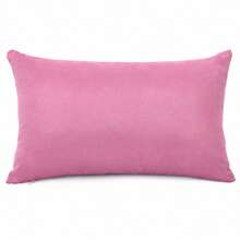 1pc Pink Floral Embroidered Pillowcase 30*50cm, Handmade Botanical Pattern Rectangular Decorative Cushion Cover, Linen Blend Fabric, Country Farmhouse Style Sofa Bedroom Home Decor, Hidden Zipper, Pillow Insert Not Included - Pink - View 6