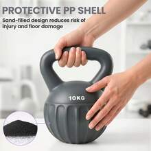 SPORTNOW Kettlebell, 10 Kg Kettle Bell With Non-Slip Handle For Home Gym Weight Lifting And Strength Training, Grey - Grey - View 4