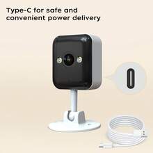 JOOAN 4MP Indoor Home Security Camera CAM720 APP Bluetooth WiFi AP Network Configuration Electronic Zoom Full Color Night Vision Monitoring Camera, Supports SD Card Cloud Storage, For Home Care - Black and White - View 10