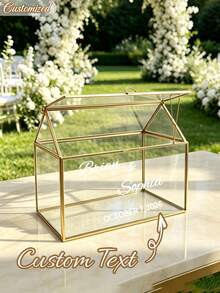 Custom Wedding Card Box - Transparent Gift & Money Storage Box, Suitable For Wedding Reception, Birthday Elegant Table Decor, Anniversary And Graduation Party Decoration - Multicolor - View 3