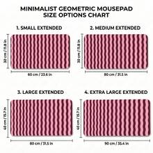 Pink Burgundy Wavy Line Desk Mat, Large Non-Slip Mouse Pad, Office Desk Accessory - Mouse Pad - View 10