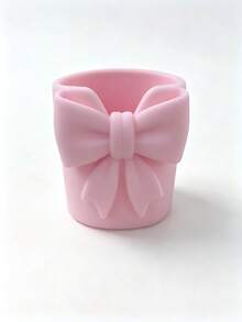 Mini Cream-Colored Bow-Shaped Creative Toothbrush Holder, Can Be Used As A Toothbrush Cup Or Desktop Storage Organizer. It Can Hold Toothbrushes, Toothpaste And Other Items. At The Same Time, It Can Also Be Used As A Flower Pot Or Vase To Add Decorative Effect To The Vanity, Making It An Ideal Choice Among Bathroom Supplies. Perfect For Creating A Warm Home Bathroom Atmosphere, And Also An Ideal Choice For Autumn Decor And Back To School Season. - Multicolor - View 10