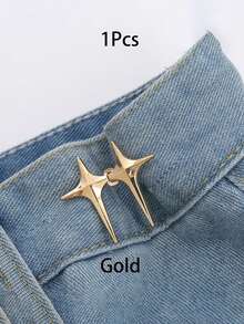 1 Set Adjustable Star-Shaped Button Waist Tightener, No-Sew No-Tool Removable Decorative Waist Buckle Set, Suitable For Loose Jeans, Pants, Skirts, Cuff Denim Button Pins - Multi-color - View 15