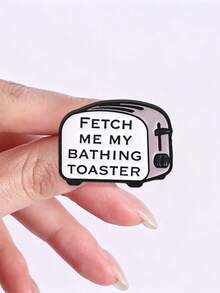 1 buah Pin Enamel Mesin Roti Vintage, Lencana Lucu dan Humor, Aksesori Fashion untuk Pakaian dan Tas, Hadiah Sempurna untuk Teman - Hitam dan Putih - View 8