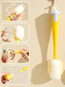 1pc Multi-Function Cup Cleaning Brush Set, Water Bottle Cleaning Brush, Includes Straw Cleaner And Extra Sponge Head, Suitable For Sports Water Bottles, Baby Bottles, Coffee Cups, Glass Cups And Reusable Water Bottles, Multi-Function Cleaning Tool, Kitchen Cleaning Tool, Portable For Home And Travel Use - Cup Brush - View 9