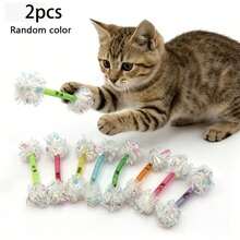 Shiny Rainbow Wavy Cat Training Interactive Toy With Bell, Interactive Cat Teaser Wand, Indoor Cat Interactive Toy For Kittens And Adult Cats To Relieve Boredom And Burn Energy, Home Alone Self-Entertainment Play Interactive Cat Pet Supplies, Battery Not Included (Random Color) - Multicolor - View 6