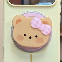 Cute 3D Cartoon Character Magnetic Phone Grip Holder, Kawaii Animal Fruit Bag‑Shaped Acrylic Finger Grip Stand, Removable MagSafe‑Compatible Phone Back Decor For Girls - Multicolor - View 14