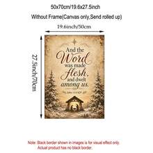 1/6pcs Christmas Religious Canvas Wall Art Set Bible Verse Prints Unframed Jesus Nativity Scripture Christian Home Decor Vintage Farmhouse Church Prayer Room Decoration Poster - Pattern - View 20