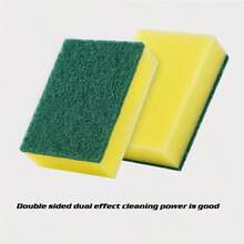 1pc Heavy-Duty Durable Scrubbing Sponge, Dual-Sided Kitchen Cleaning Sponge, Non-Scratch Dishwashing Sponge, Includes Soft Absorbent Sponge And Abrasive Scrubbing Pad, Suitable For Pots, Pans, Sinks, Dishes And Household Kitchen Cleaning - Random Styles - View 6
