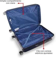 ROYAL SWISS Maleta ANDERMATT, Mediana 24", rígida ABS, expandible, candado de  (Morado) - Azul - Ver 7