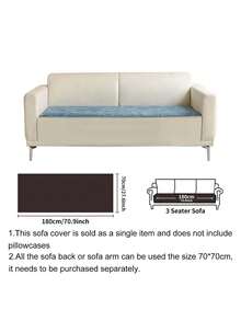 SANMOSPIN 1pc Solid Color Waterproof Sofa Cover, Non-Slip, Pet-Friendly, Simple Style, Non-Sticky, Suitable For Bedroom, Living Room, Office Home Decor, Fits Single, Loveseat, 3-Seater, 4-Seater And Sectional Sofas - Multicolor - View 45