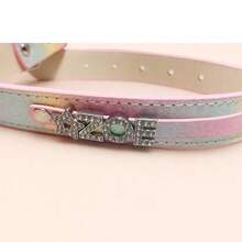 Personalized Dog Collar, PU Leather Small Dog Cat ID Collar With Rhinestone Heart & Star Decor, Suitable For Small/Medium/Large Dogs - Multicolor - View 12