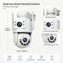 Kamera Keamanan PTZ Lensa Ganda Luar Ruangan JOOAN 4MP CAM720 APP 5G Bluetooth WiFi AP Jaringan Tahan Air Deteksi Manusia Pelacakan Otomatis Penglihatan Malam Warna Penuh Mendukung Kartu SD Penyimpanan Cloud - Hitam dan Putih - View 7
