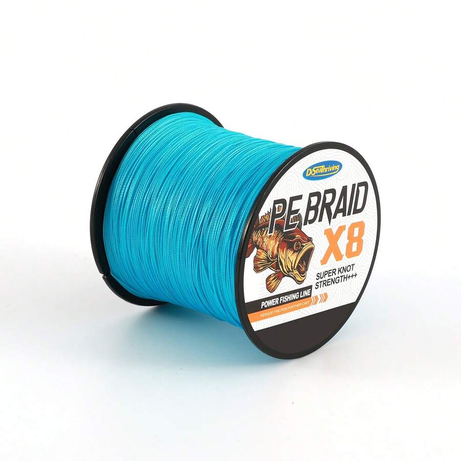 Colorful Fishing Line Braided Line, High Visibility, Cost-Effective, Super Cast 4-Strand Braided Fishing Line 6LB-60LB, Suitable For Saltwater And Freshwater, 8-Strand PE Braided Line - Baby Blue - View 1